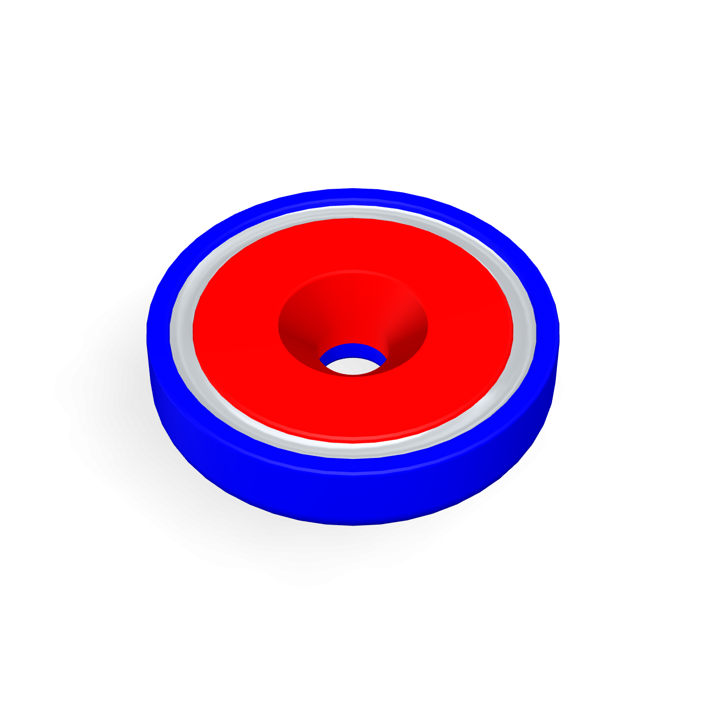 Cap Neodymium Countersunk Φ36mm x Φ6.5mm x 8mm /M6