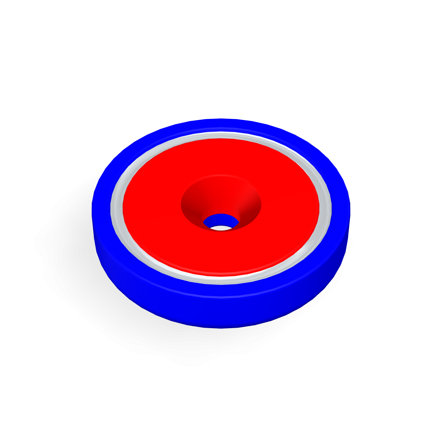 Cap Neodymium Countersunk Φ42mm x Φ6.5mm x 9mm /M6