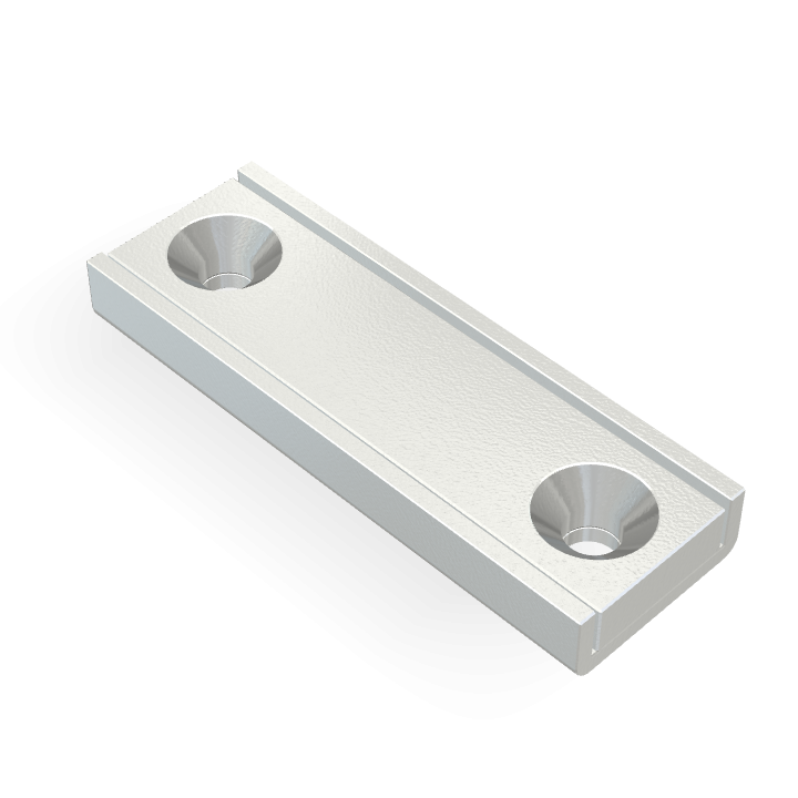 Cap Neodymium Square Countersunk 40mm x 13.5mm x 5mm /M3