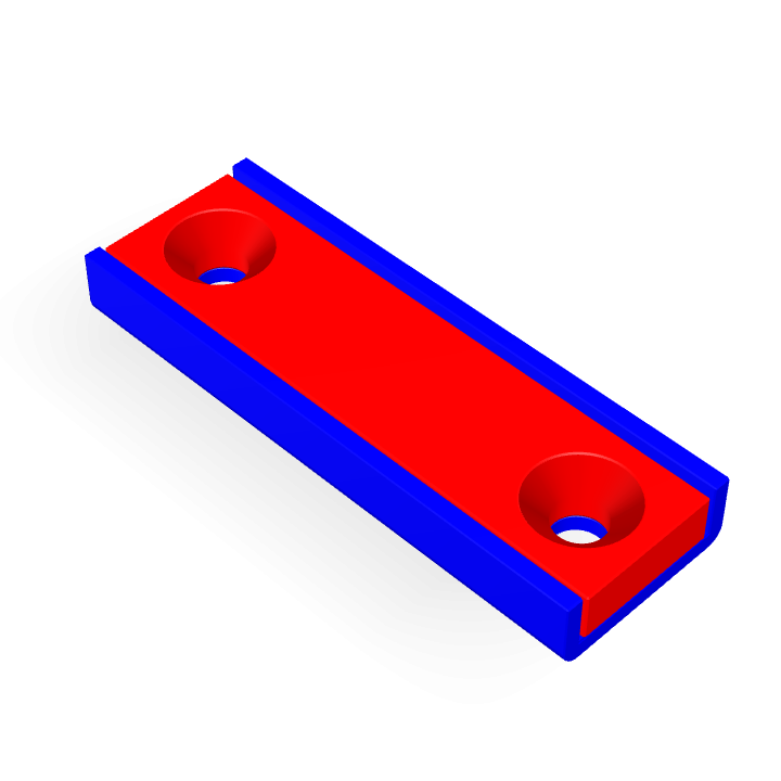 Cap Neodymium Square Countersunk 40mm x 13.5mm x 5mm /M3