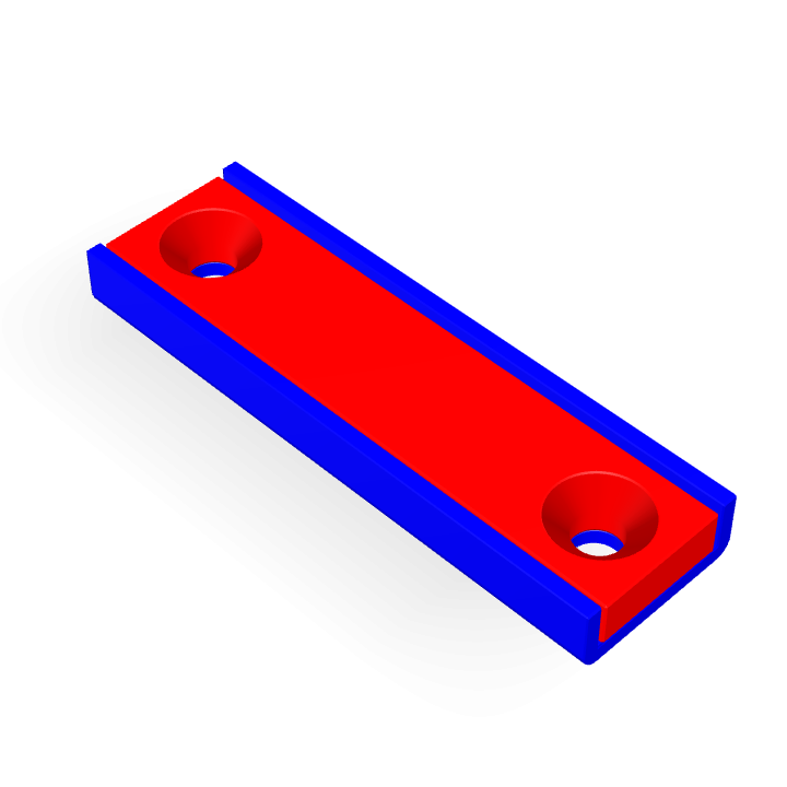 Cap Neodymium Square Countersunk 45mm x 13.5mm x 5mm /M3