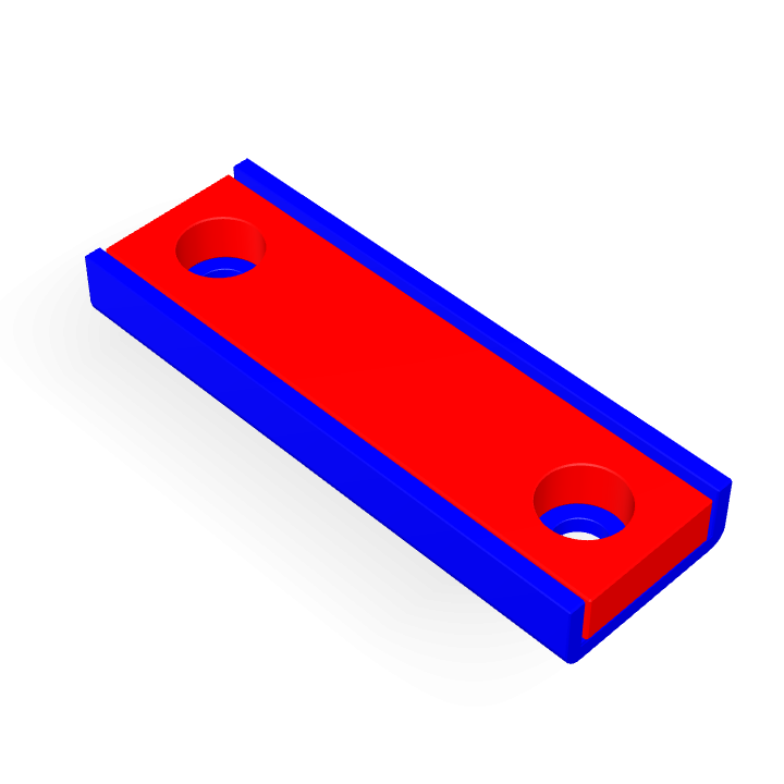 Cap Neodymium Square Counterbore 40mm x 13.5mm x 5mm /M3