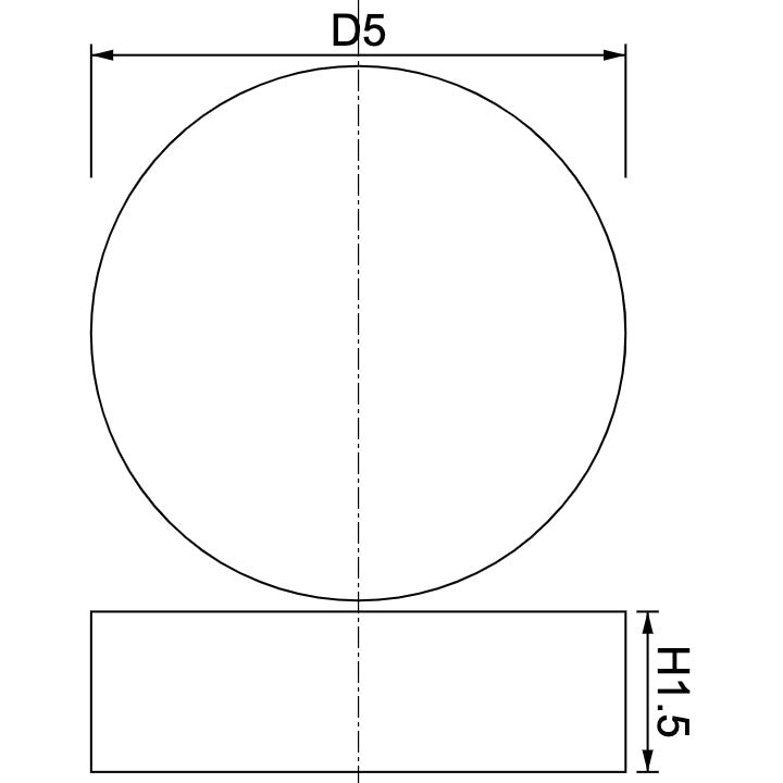 Neodymium Disc Magnet Φ5mm x 1.5mm