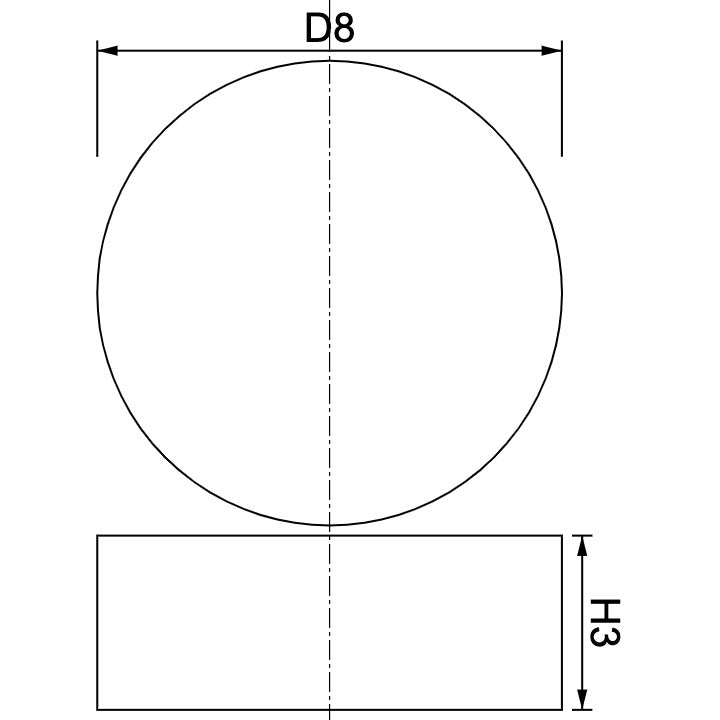 Neodymium Disc Magnet Φ8mm x 3mm