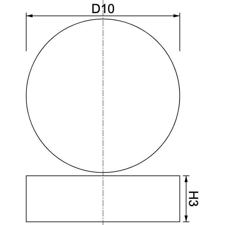 Neodymium Disc Magnet Φ10mm x 3mm