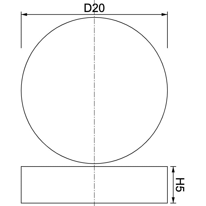 Neodymium Disc Magnet Φ20mm x 5mm