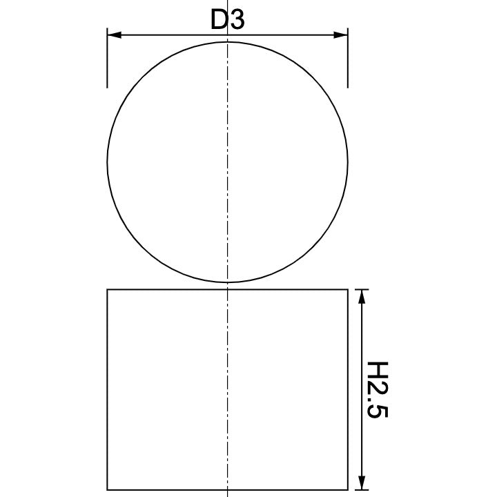 Neodymium Disc Magnet Φ3mm x 2.5mm