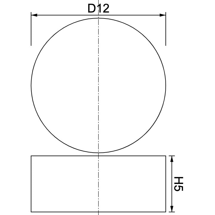 Neodymium Disc Magnet Φ12mm x 5mm