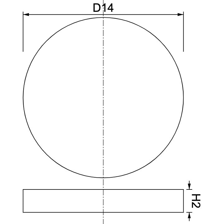 Neodymium Disc Magnet Φ14mm x 2mm