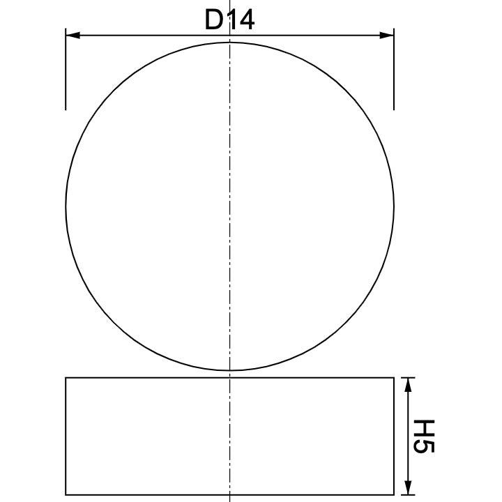 Neodymium Disc Magnet Φ14mm x 5mm