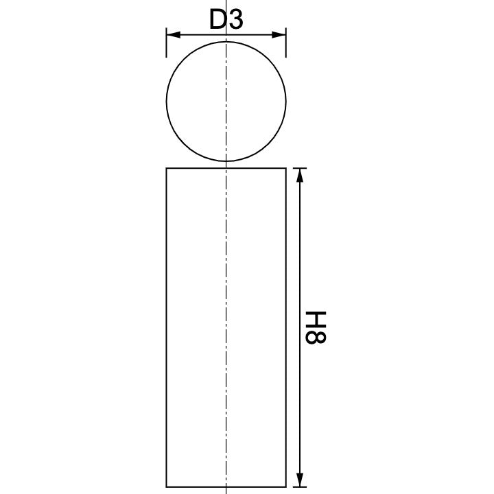 Neodymium Disc Magnet Φ3mm x 8mm