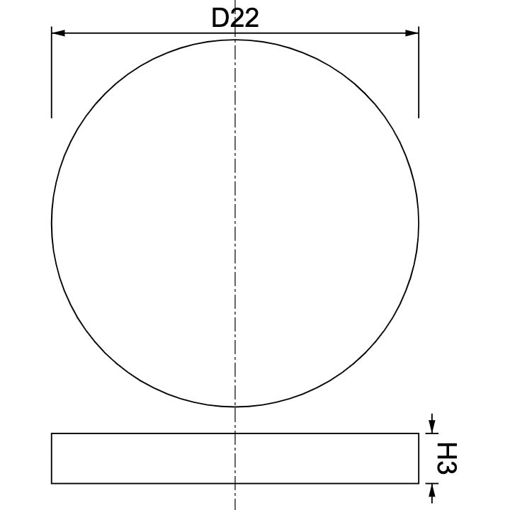 Neodymium Disc Magnet Φ22mm x 3mm