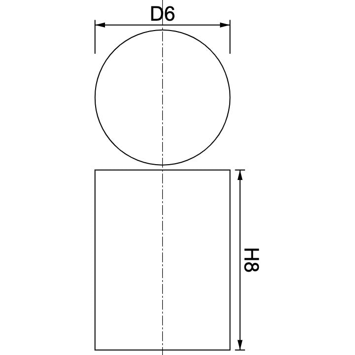 Neodymium Disc Magnet Φ6mm x 8mm