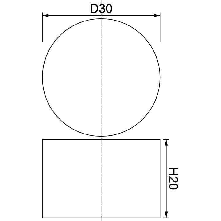 Neodymium Disc Magnet Diameter 30mm x 20mm