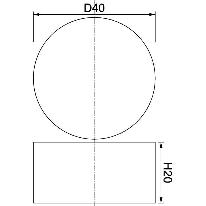 Neodymium Disc Magnet Diameter 40mm x 20mm