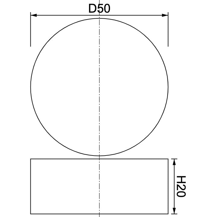 Neodymium Disc Magnet Diameter 50mm x 20mm