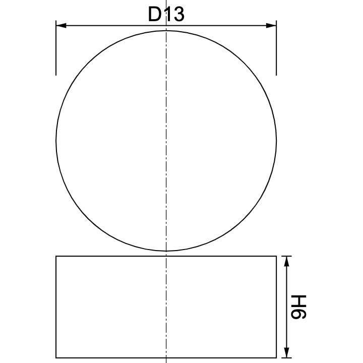 Neodymium Disc Magnet Φ13mm x 6mm