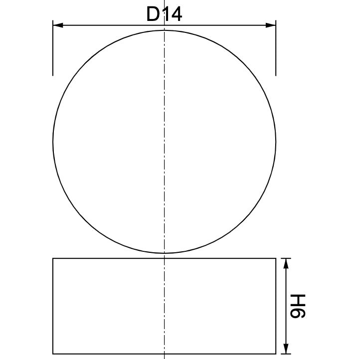 Neodymium Disc Magnet Φ14mm x 6mm