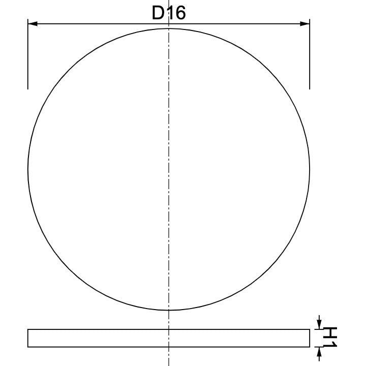 Neodymium Disc Magnet Φ16.0mm Drawing