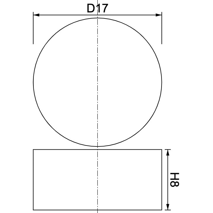 Neodymium Disc Magnet Φ17mm x 8mm