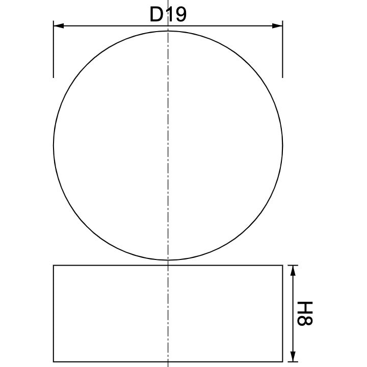 Neodymium Disc Magnet Φ19mm x 8mm