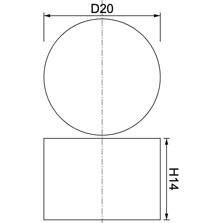 Neodymium Disc Magnet Φ20mm x 14mm