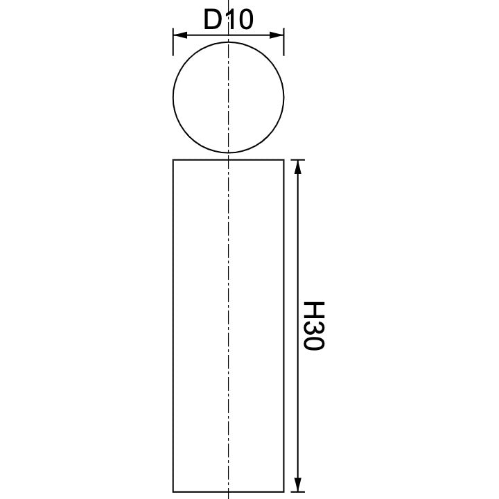 Neodymium Disc Magnet Φ10mm x 30mm