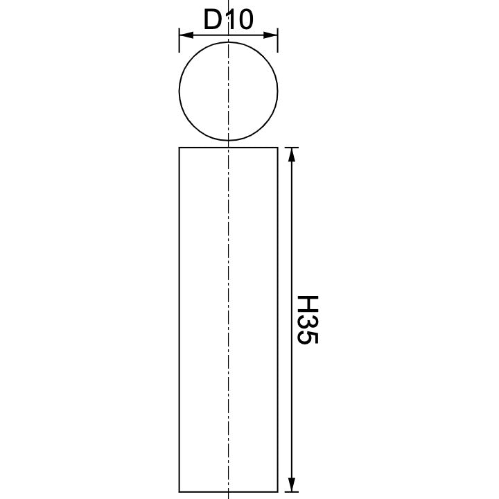 Neodymium Disc Magnet Φ10mm x 35mm