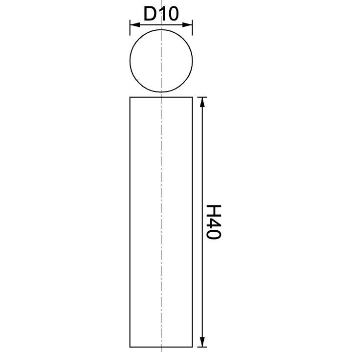 Neodymium Disc Magnet Φ10mm x 40mm