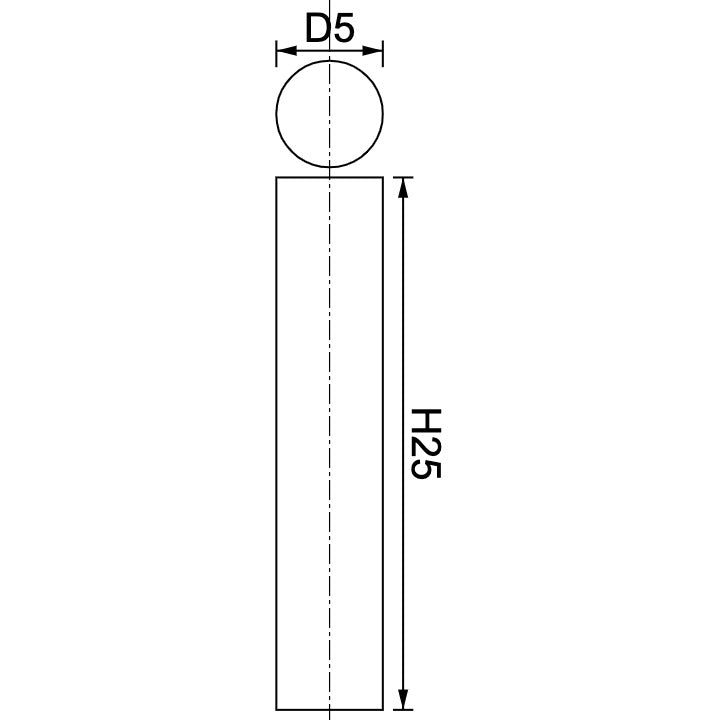 Neodymium Disc Magnet Φ5mm x 25mm