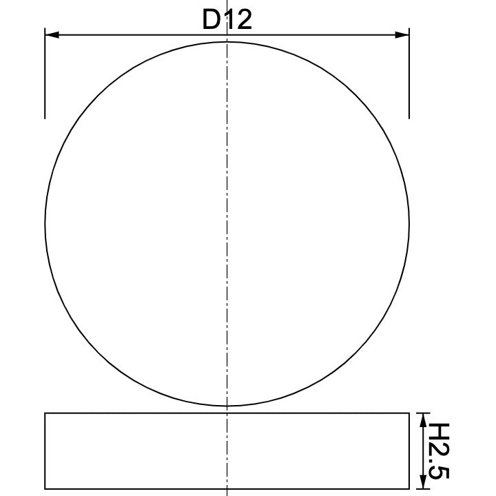 Neodymium Disc Magnet Φ12mm x 2.5mm