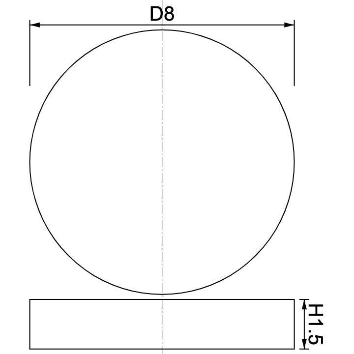 Neodymium Disc Magnet Φ8mm x 1.5mm