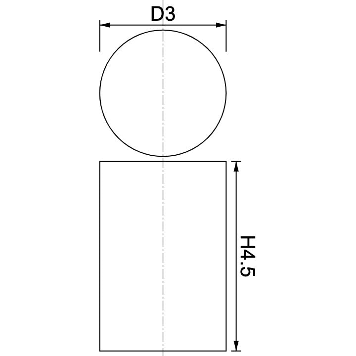 Neodymium Disc Magnet Φ3mm x 4.5mm