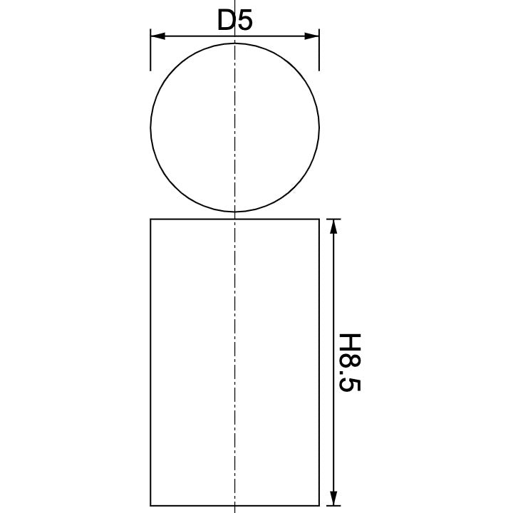 Neodymium Disc Magnet Φ5mm x 8.5mm