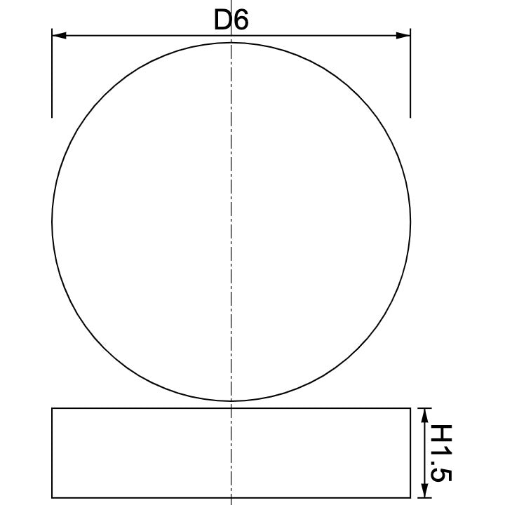 Neodymium Disc Magnet Φ6mm x 1.5mm