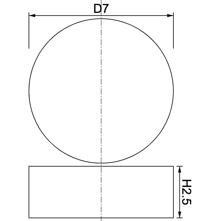 Neodymium Disc Magnet Φ7mm x 2.5mm