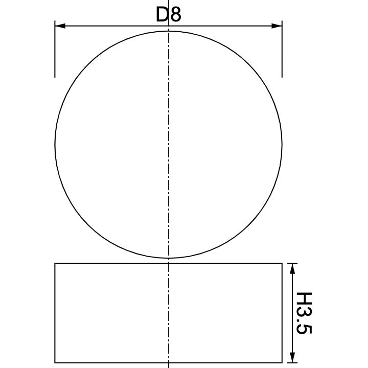 Neodymium Disc Magnet Φ8mm x 3.5mm