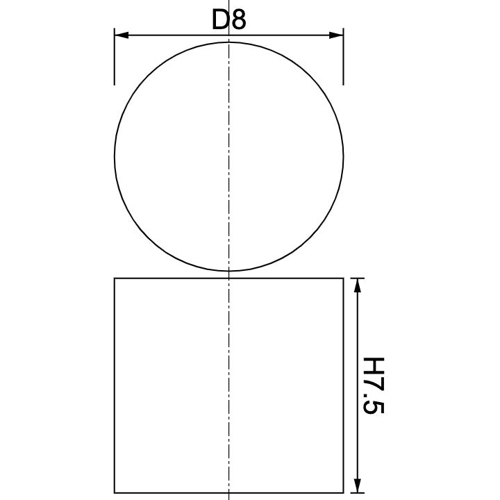 Neodymium Disc Magnet Φ8mm x 7.5mm