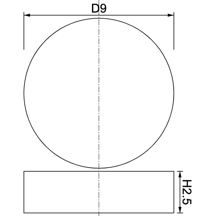 Neodymium Disc Magnet Φ9mm x 2.5mm