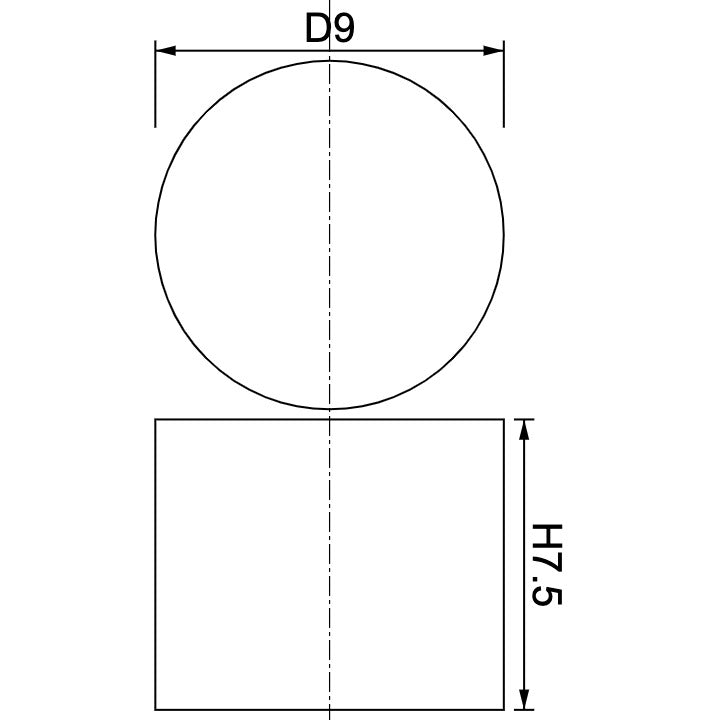 Neodymium Disc Magnet Φ9mm x 7.5mm