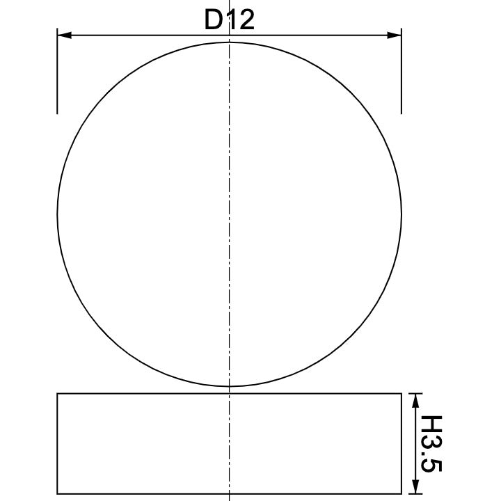 Neodymium Disc Magnet Φ12mm x 3.5mm