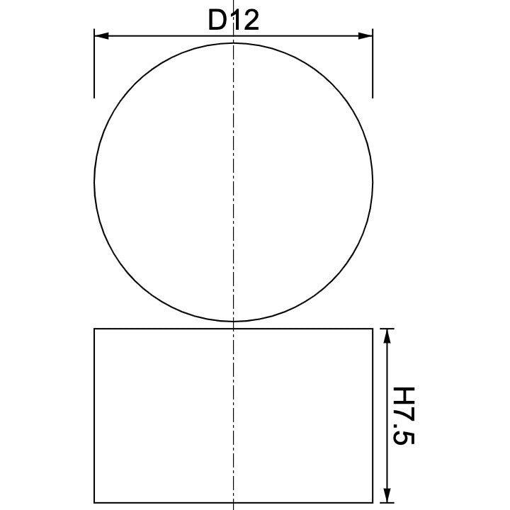 Neodymium Disc Magnet Φ12mm x 7.5mm