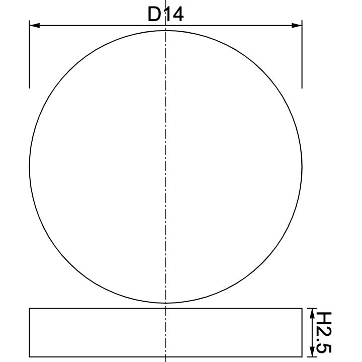 Neodymium Disc Magnet Φ14mm x 2.5mm