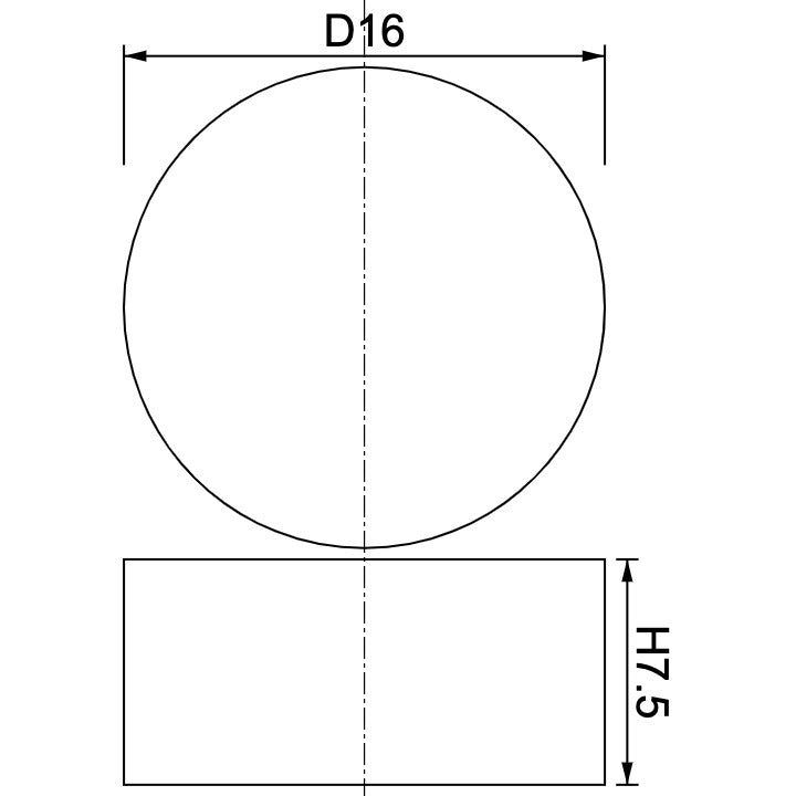 Neodymium Disc Magnet Φ16.0mm x 7.5mm