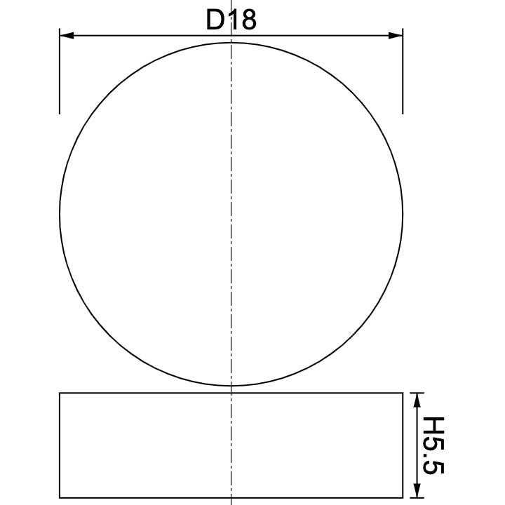 Neodymium Disc Magnet Φ18mm x 5.5mm