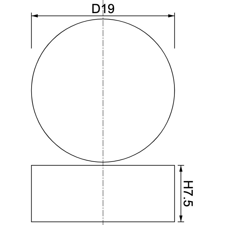 Neodymium Disc Magnet Φ19mm x 7.5mm