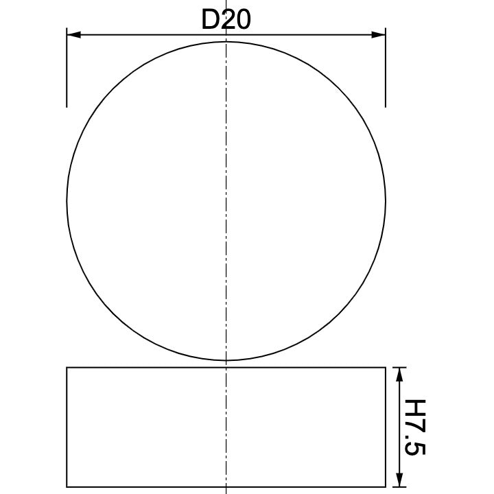 Neodymium Disc Magnet Φ20mm x 7.5mm