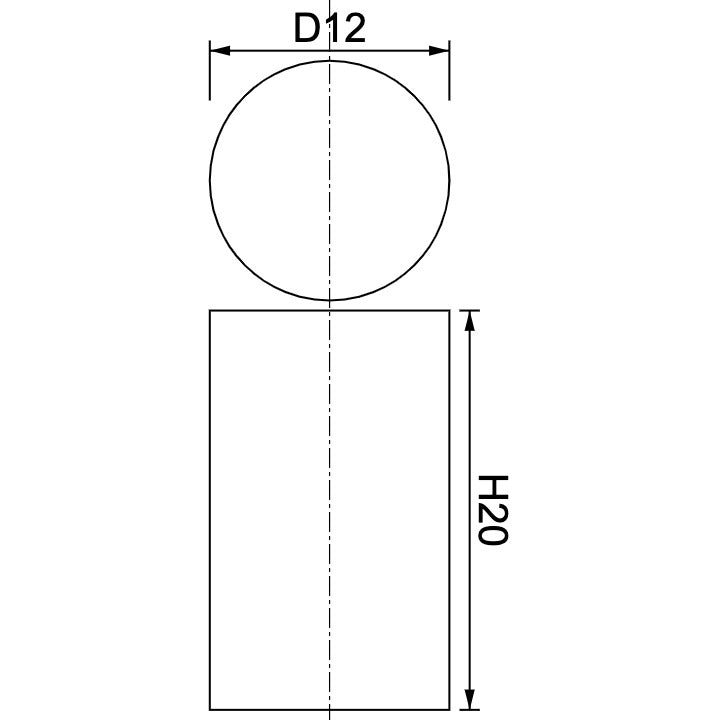 Neodymium Disc Magnet Φ12mm x 20mm