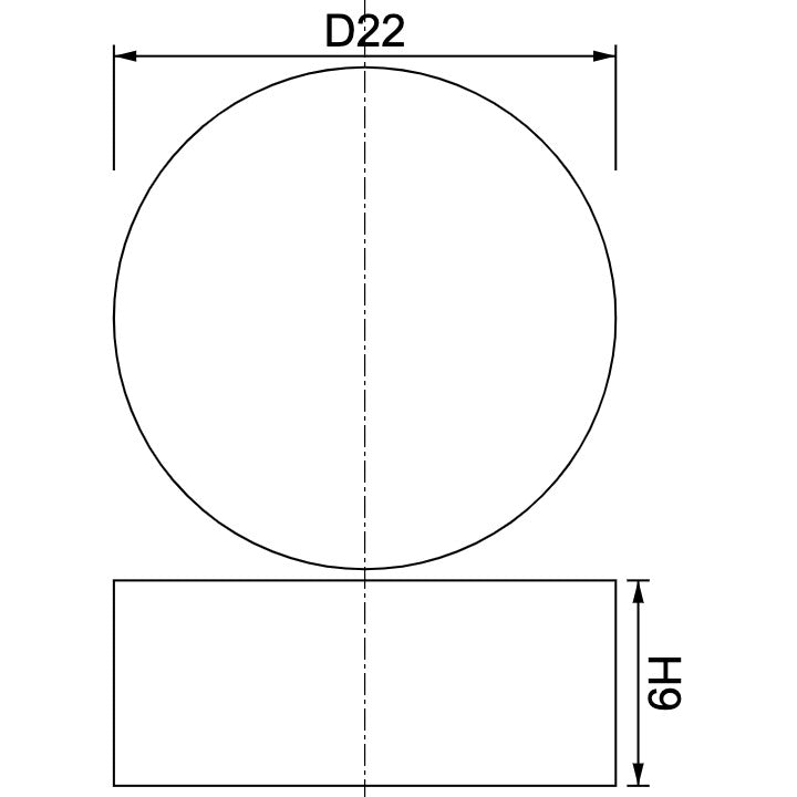 Neodymium Disc Magnet Φ22mm x 9mm