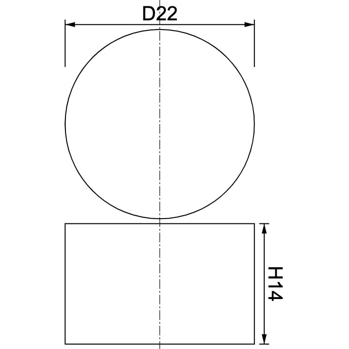 Neodymium Disc Magnet Φ22mm x 14mm